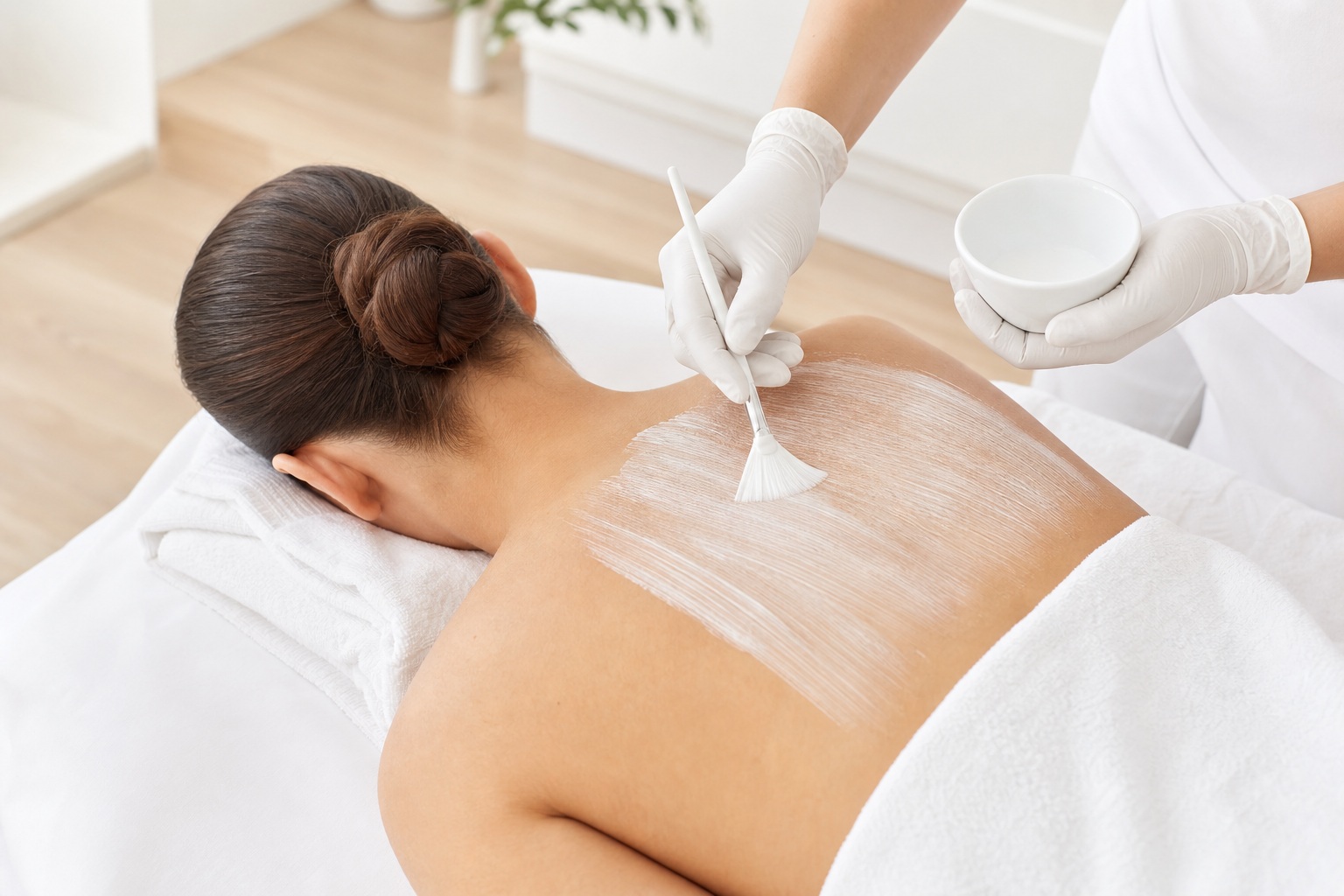 Back facial treatment at ECO Skin Studio