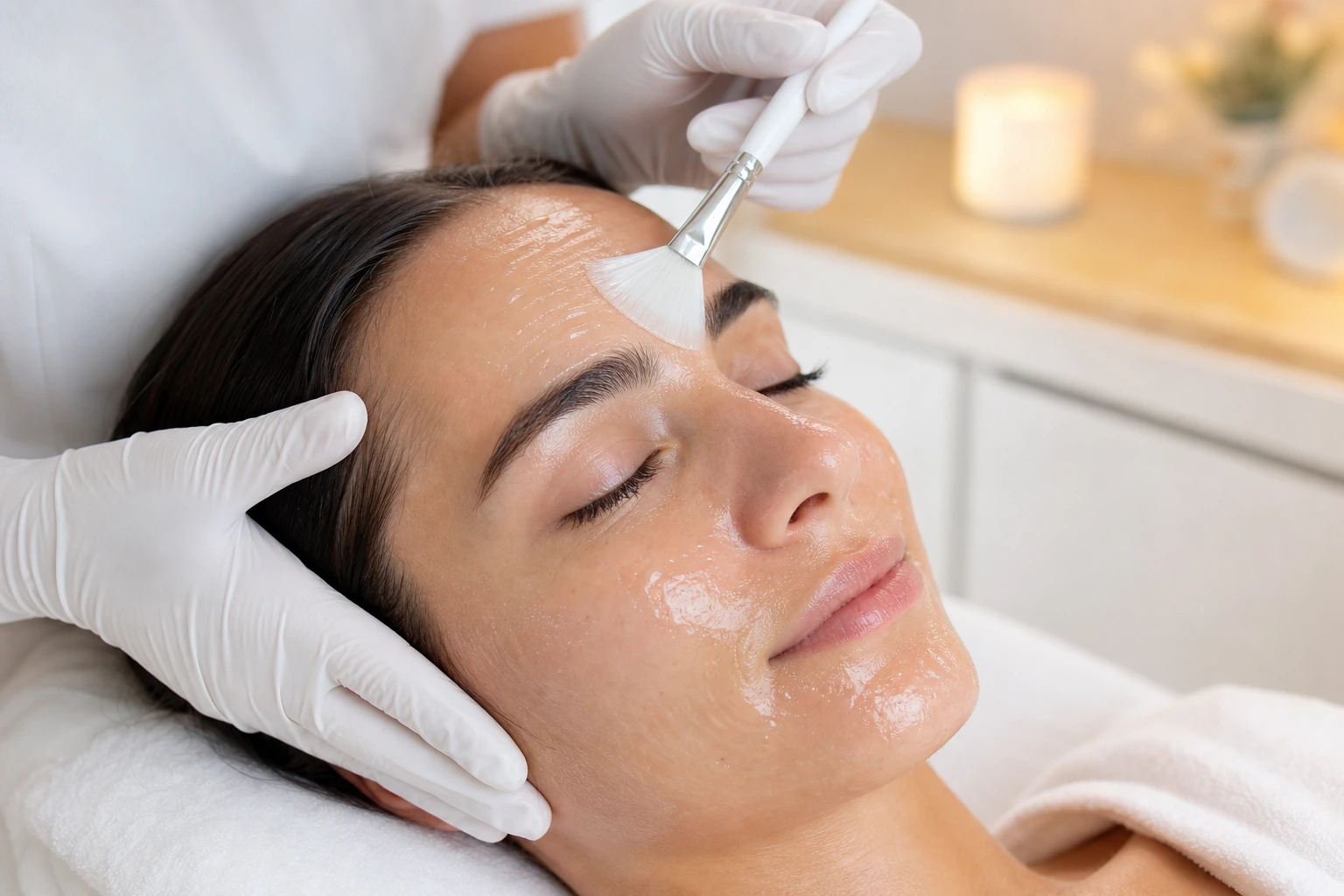 Hydrating facial in progress at ECO Skin Studio