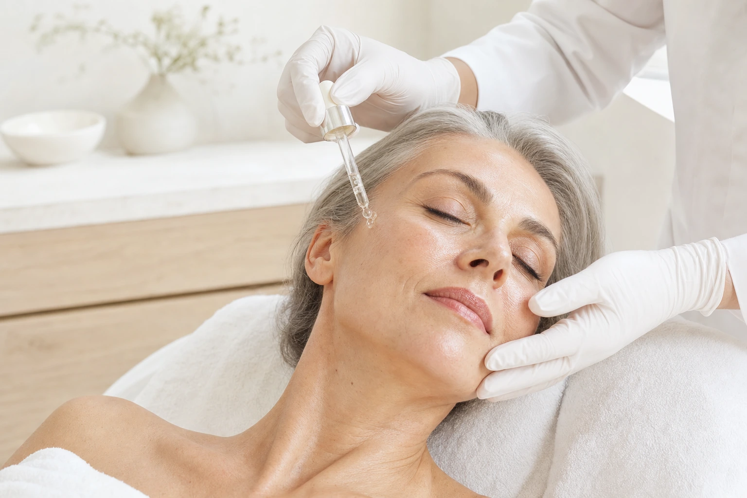 Rejuvenating facial treatment in progress at ECO Skin Studio